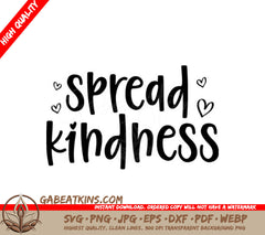 Spread Kindness SVG with Hearts - Kindness Design SVG