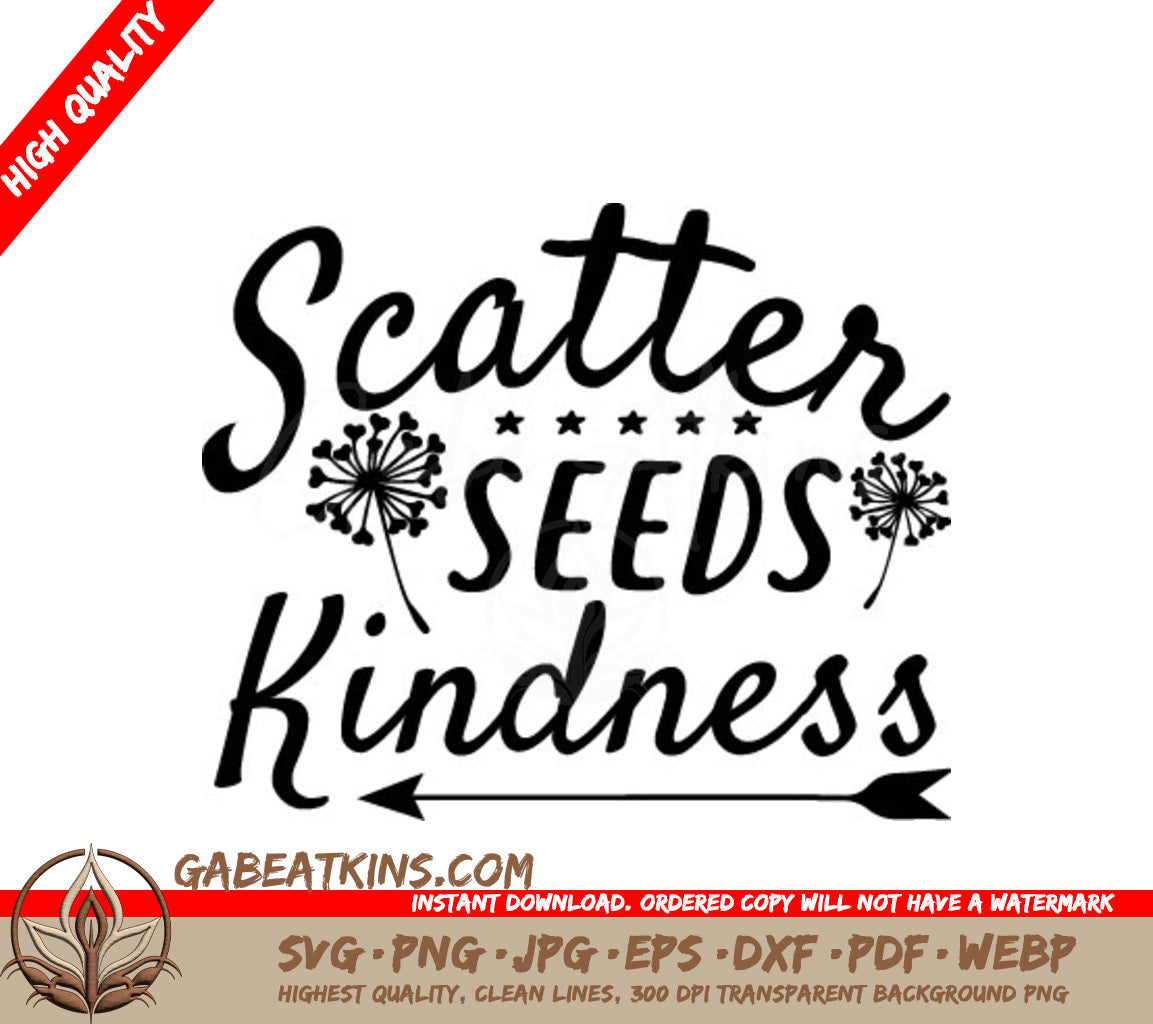 Scatter Seeds of Kindness Dandelion Arrow  SVG SVG