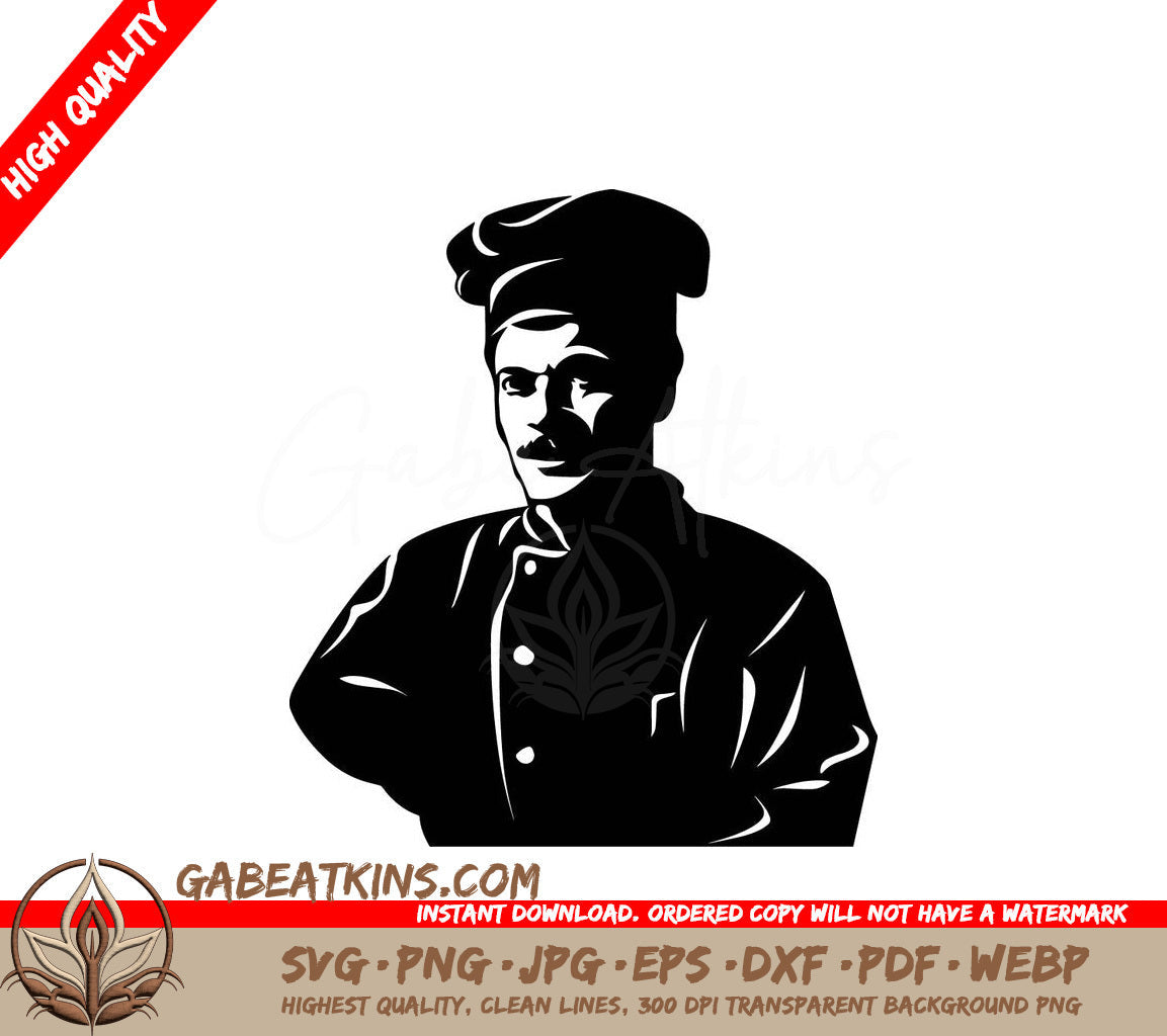  A Chef With A Mustache SVG - Kitchen Chef SVG