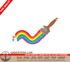 Rainbow Saber SVG LGBT Pride Brushstroke Design SVG