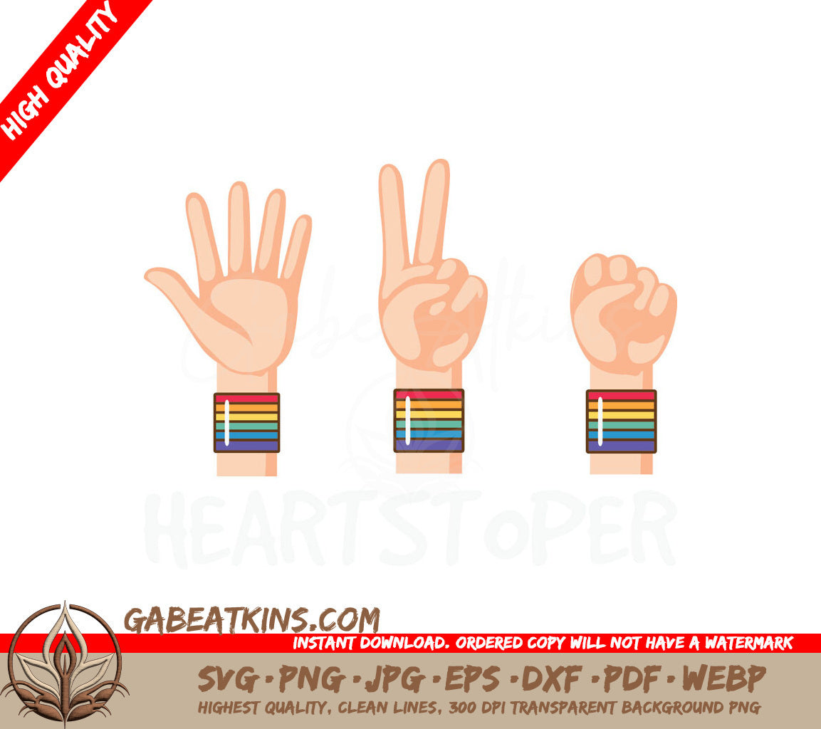 Heartstopper White Background SVG - LGBTQ+ Couple, Bowcys, Gay Pride SVG