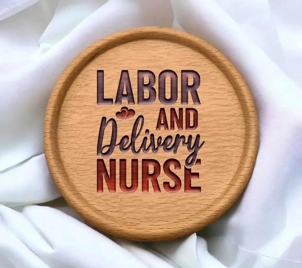 Labor & Delivery Nurse SVG - Blue & Red Sign SVG