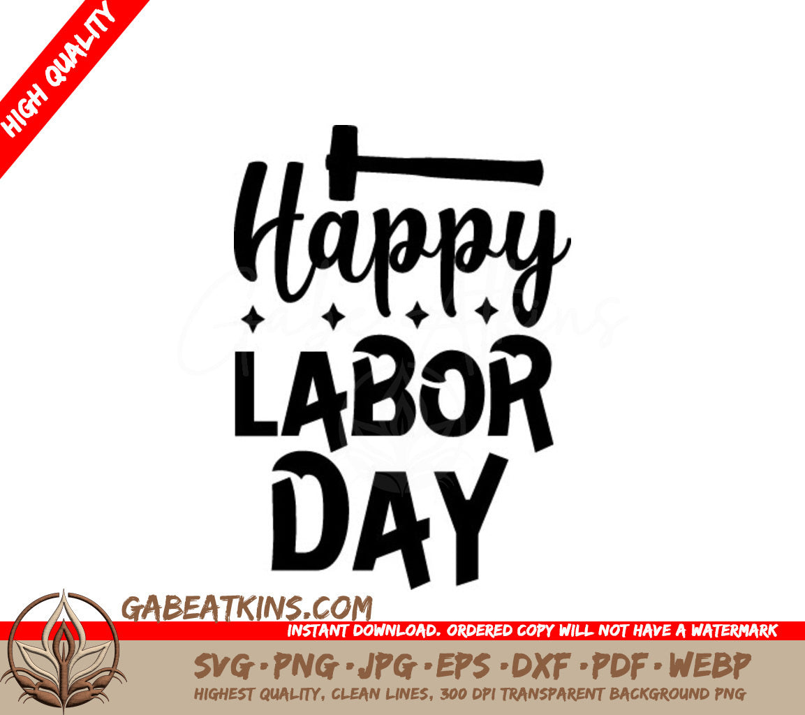 Happy Labor Day Hammer SVG -  Design SVG