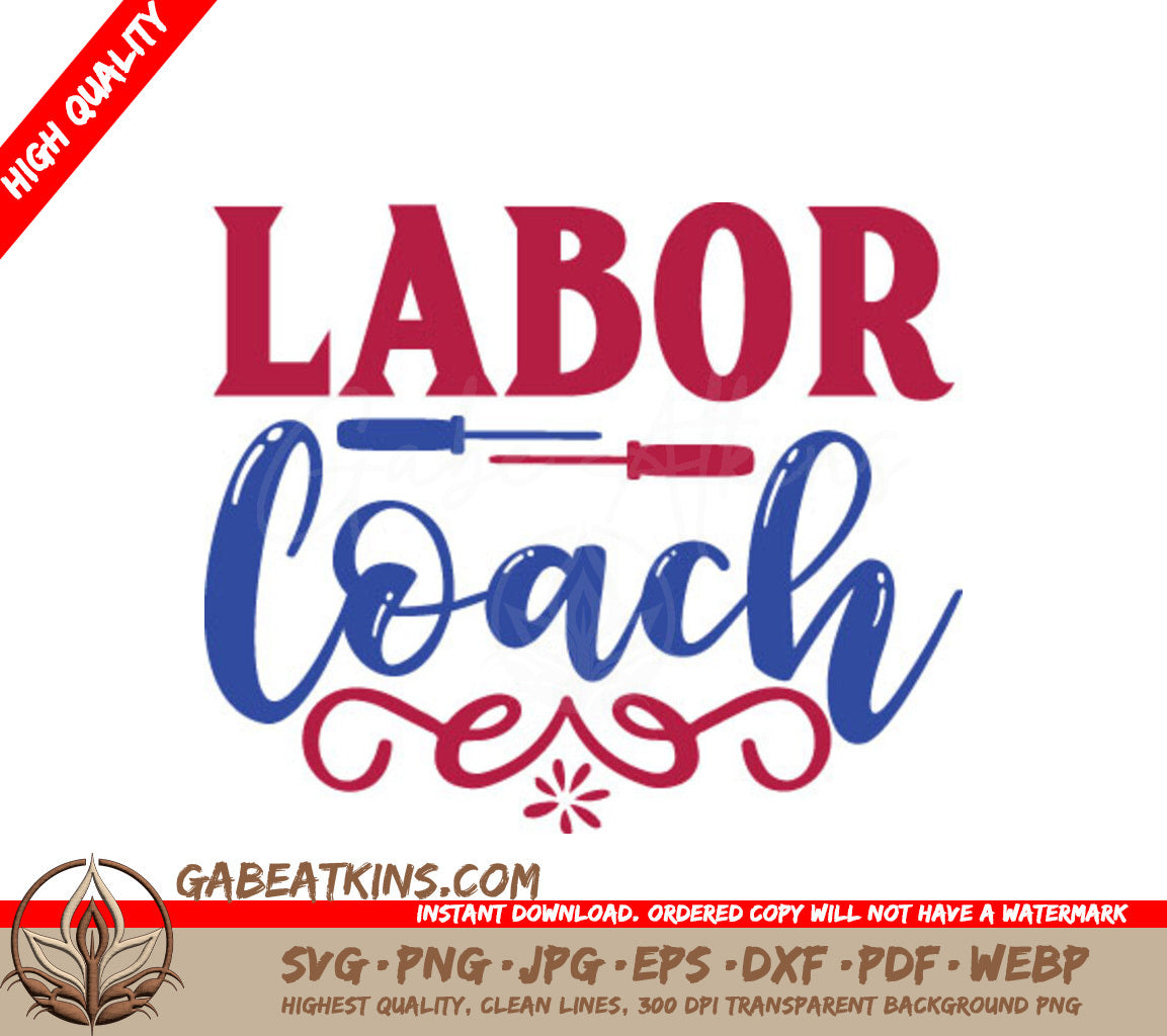 Red, White & Blue Labor Coach SVG for Labor Day SVG