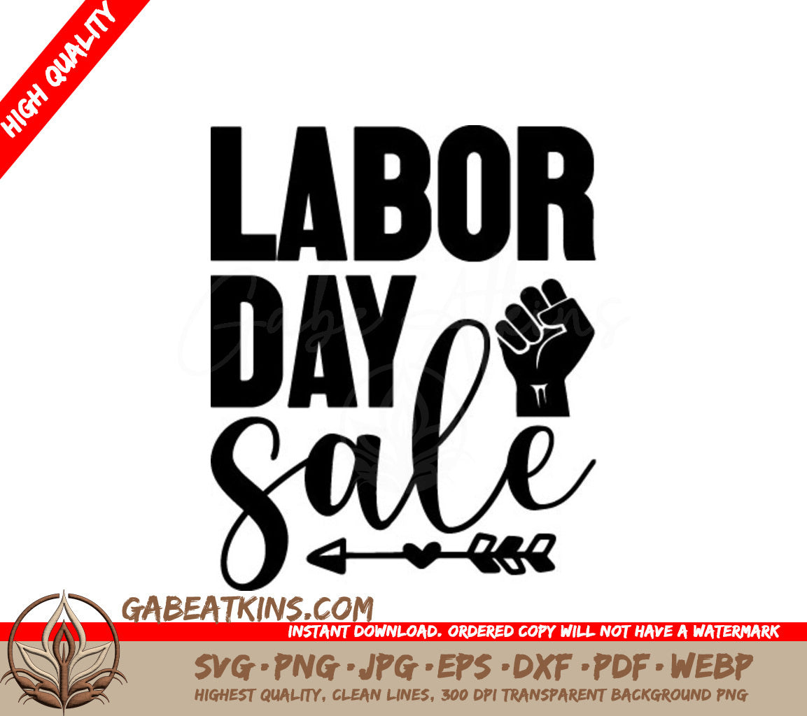 Labor Day Sale SVG -  Fist & Arrow Sign SVG