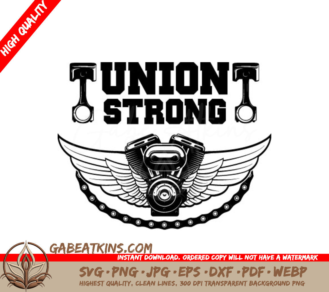 Union Strong Motorcycle Engine SVG -  Illustration SVG