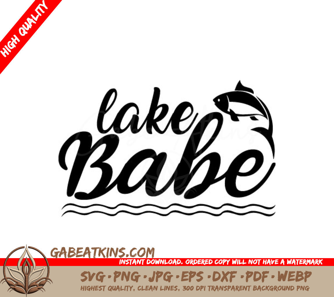 Lake Babe  Fish Jumping SVG Design SVG