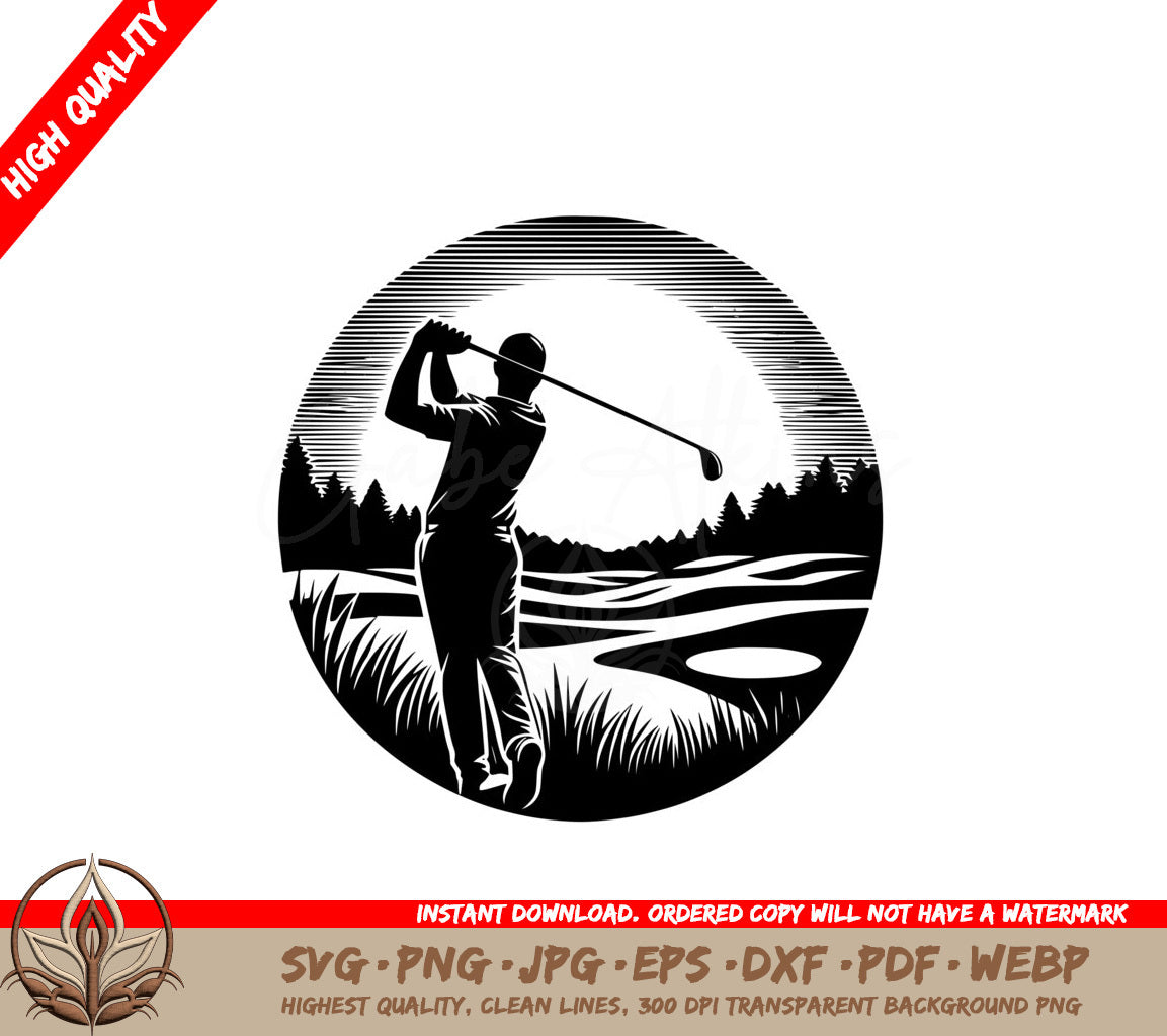 Lakeside Golf Swing SVG File