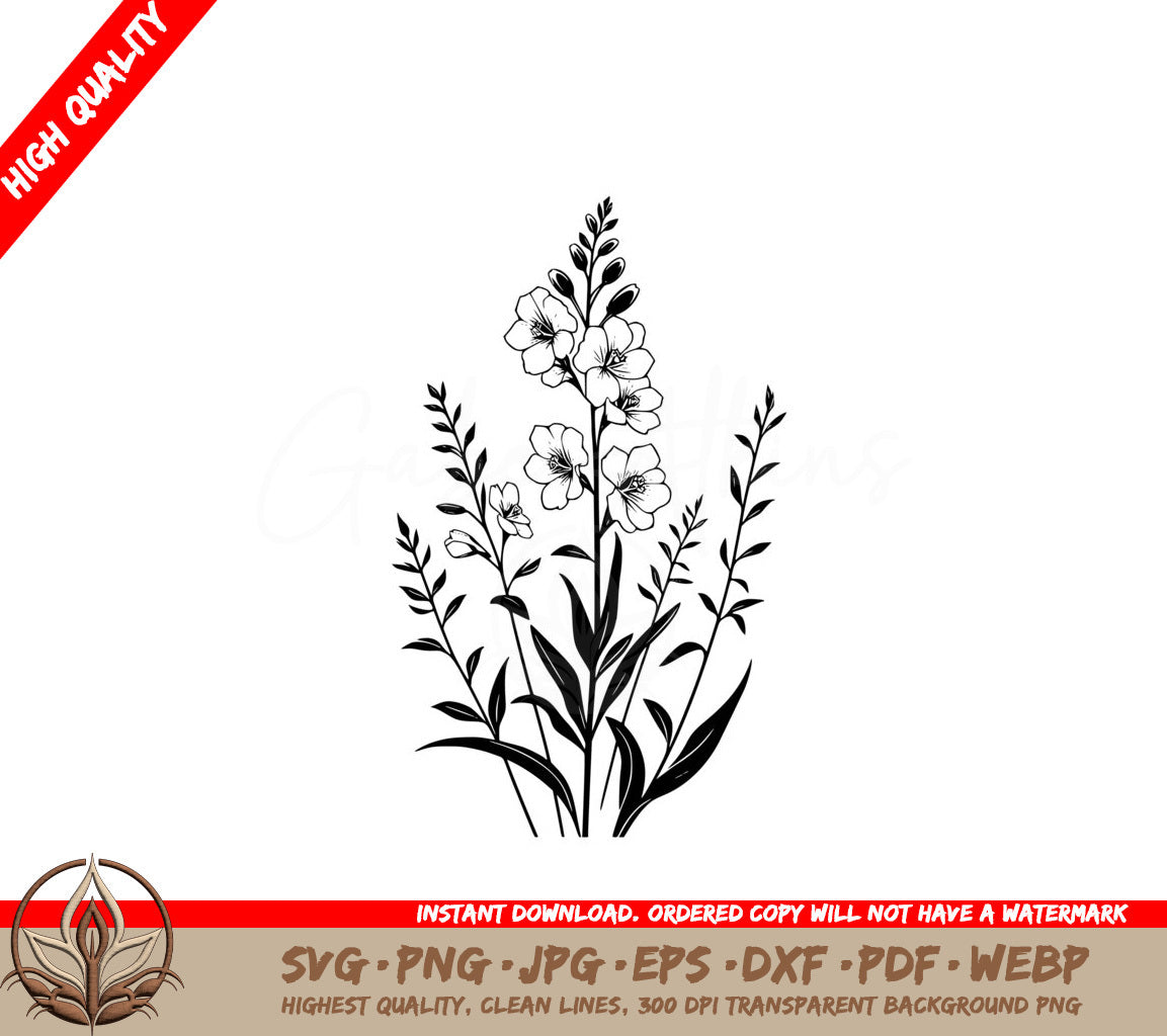 Lakespur in Bloom SVG - Digital Product in Various Formats