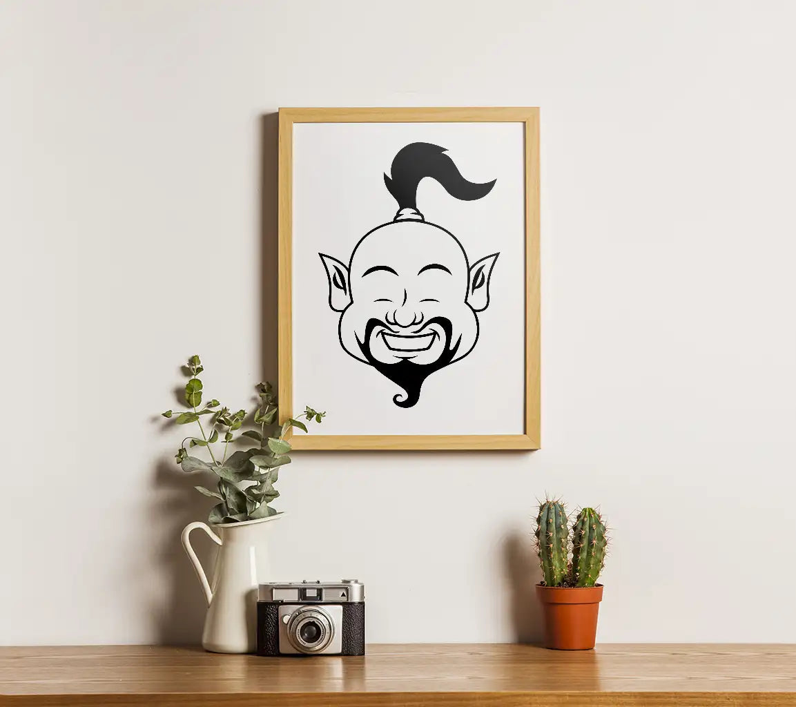 Laughing Genie Head SVG -  Fantasy Design SVG