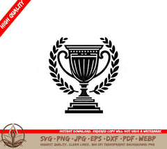 Laurel Crowned Cup SVG - Digital File in Multiple Formats