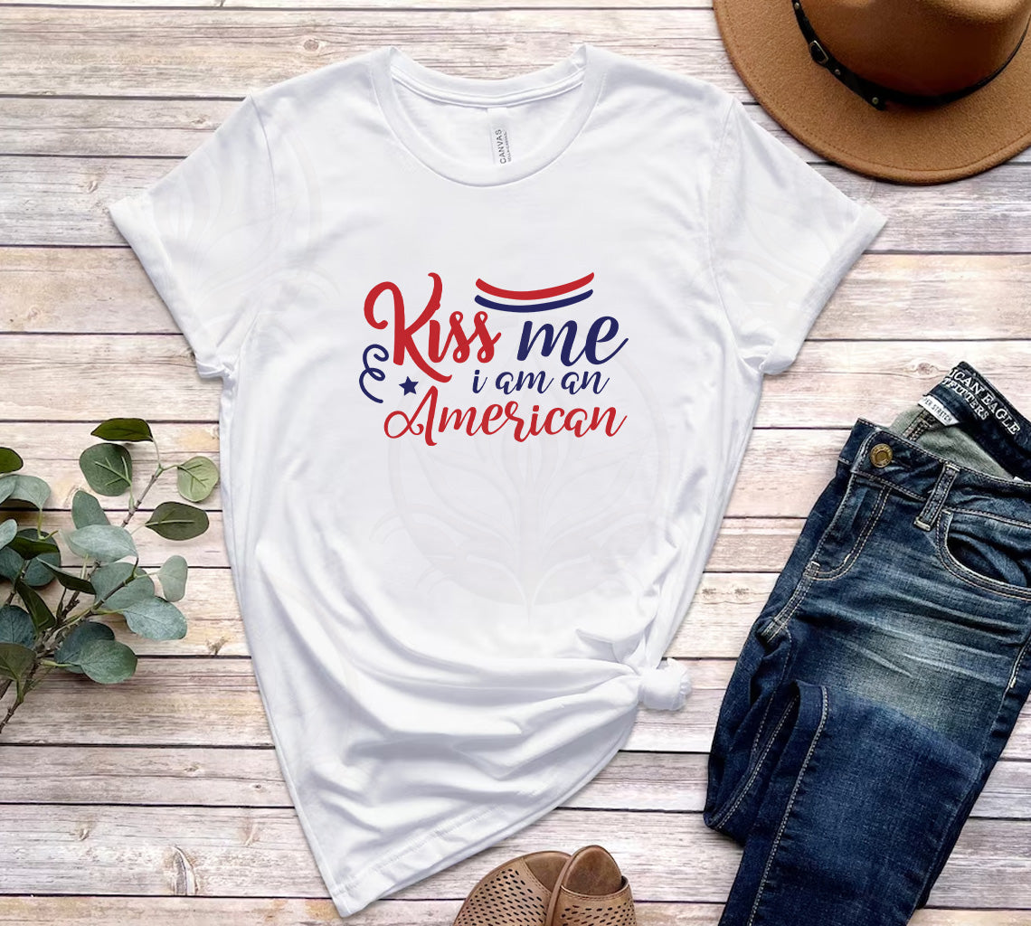 Kiss Me I Am American Cut File SVG Silhouette and Cricut | Highest Qua | American Cut File SVG Silhouette