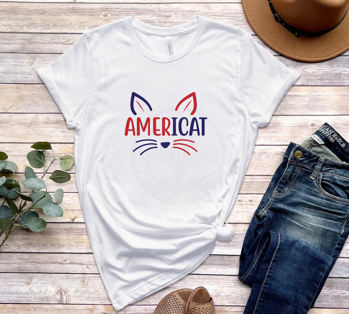 Americat SVG | Patriotic Cat SVGs for 4th of July Projects | SVG PNG D | SVG PNG DXF JPG PDF WebP Silhouette Cricut