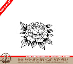 Leafy Peony Product File SVG