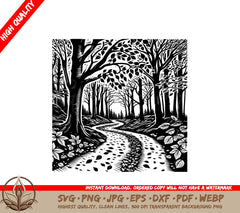 Leafy Woodland Trail SVG Digital Product - 68 characters