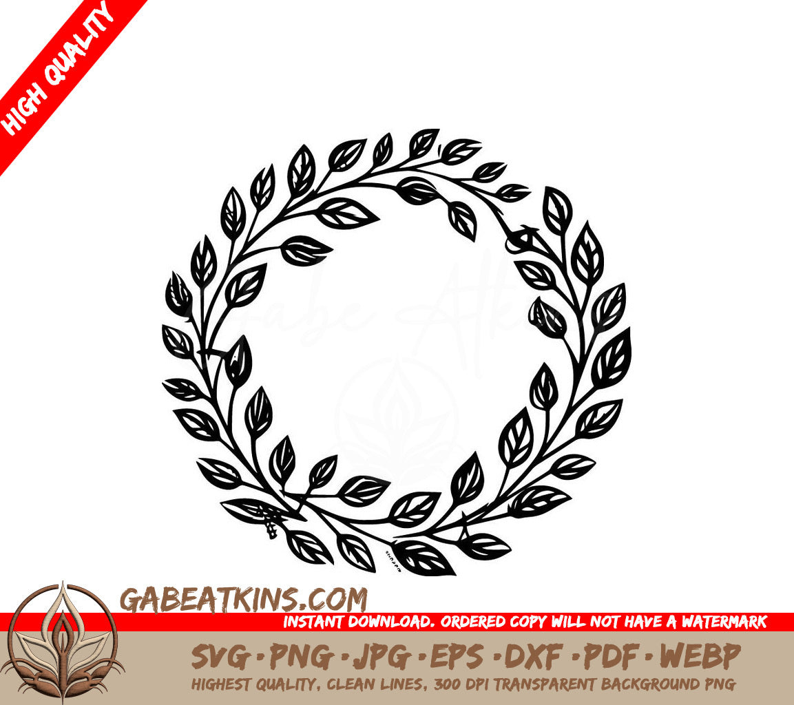  A Wreath Of Leaves SVG - Leafy Wreath SVG