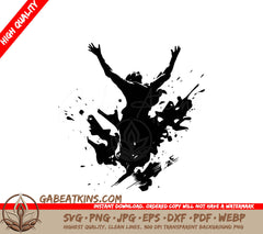  A Person Jumping In The Air SVG - Leaping Victory SVG