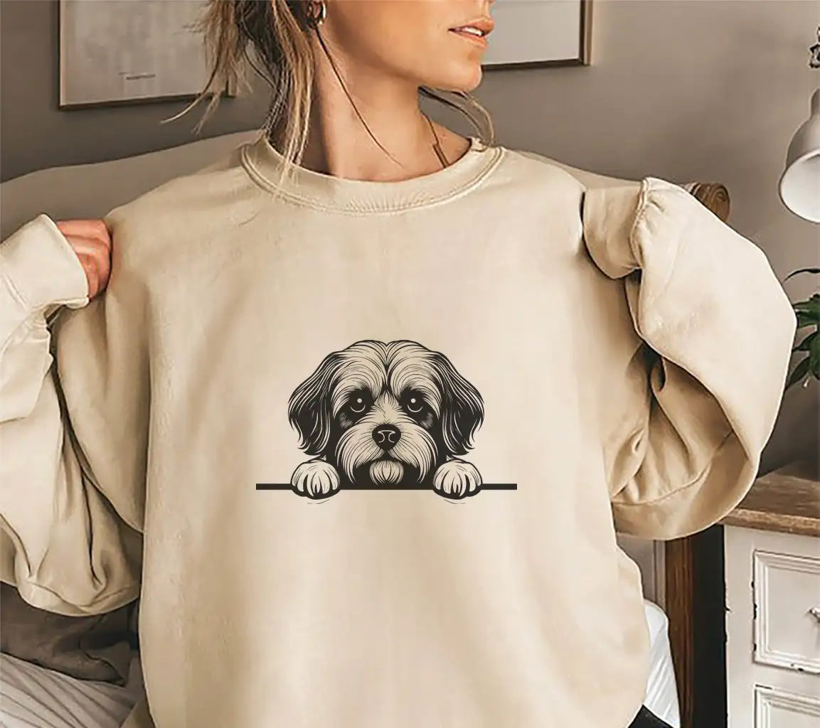 Shih Tzu & Lhasa Apso Paw Print SVG -  Drawing SVG