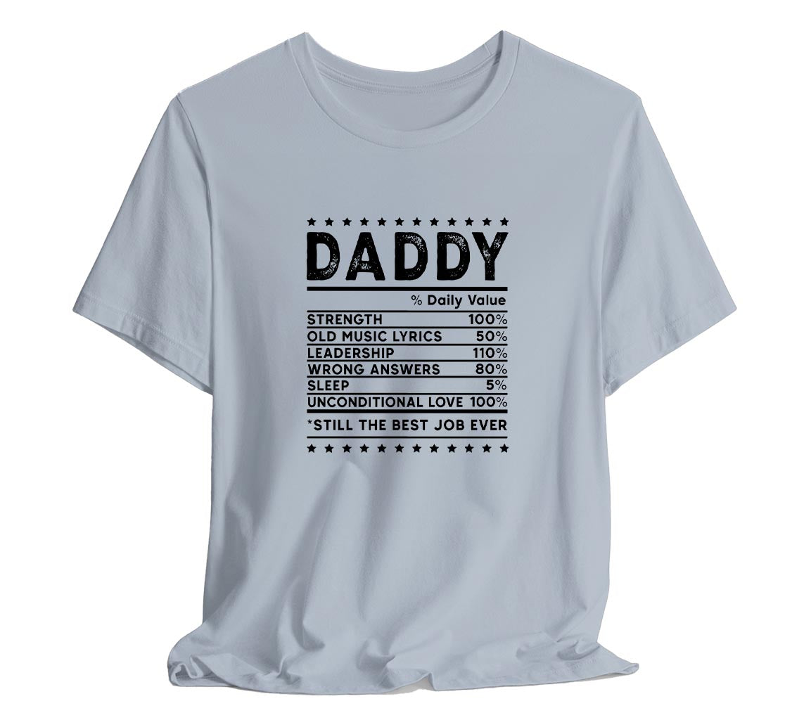 Dad Nutrition Facts T-Shirt, Perfect T-Shirt for Dads on Fathers Day | | Day Gift, Funny Father Shirt,