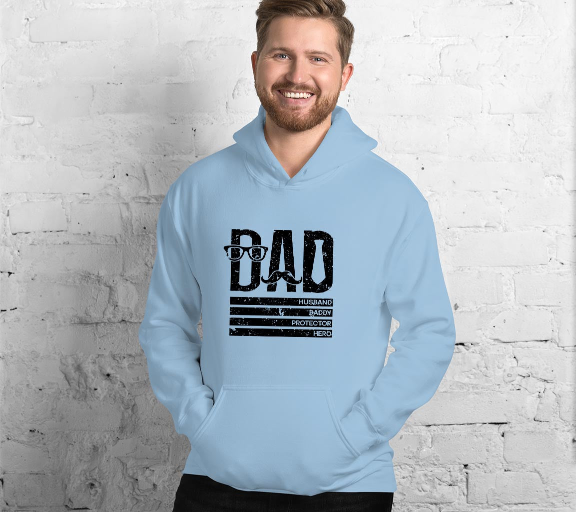 Dad: Husband, Daddy, Protector, Hero Hoodie | Perfect Hoodie For Dads  | Husband, Daddy, Protector, Hero Hoodie