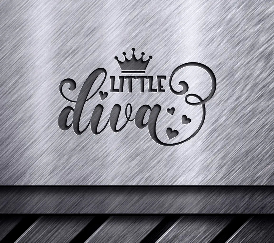 Little Diva Crown & Hearts SVG  Design for T-Shirt Prints SVG