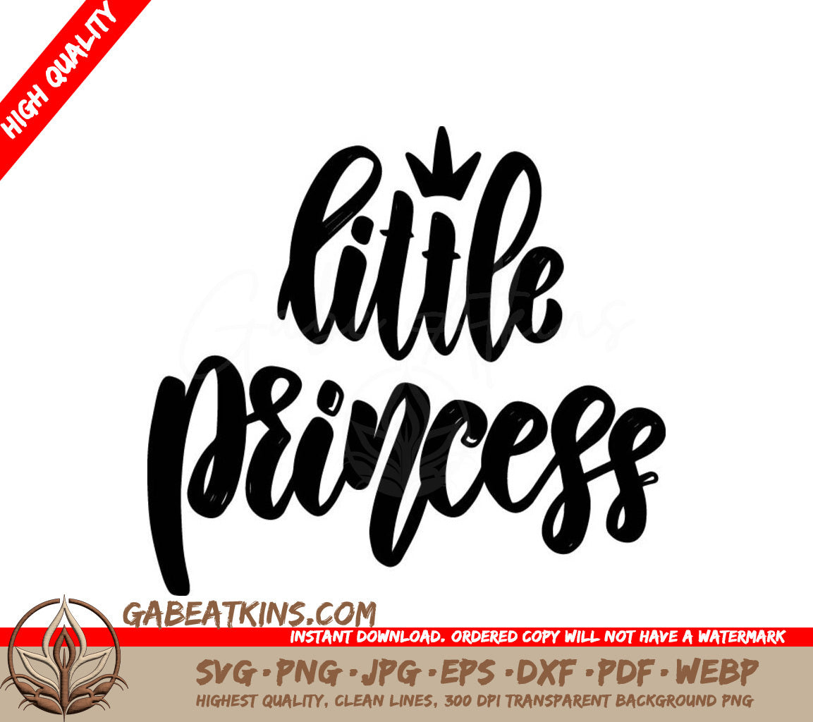 Little Princess Crown SVG Cut File - Printable Design SVG