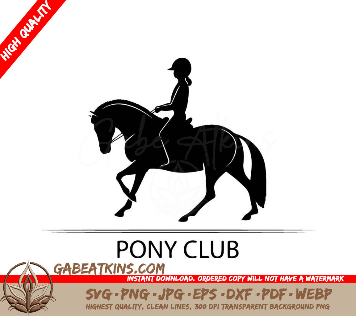 A Pony Club Logo With A Woman Riding A Horse SVG - Logo design for pony club SVG