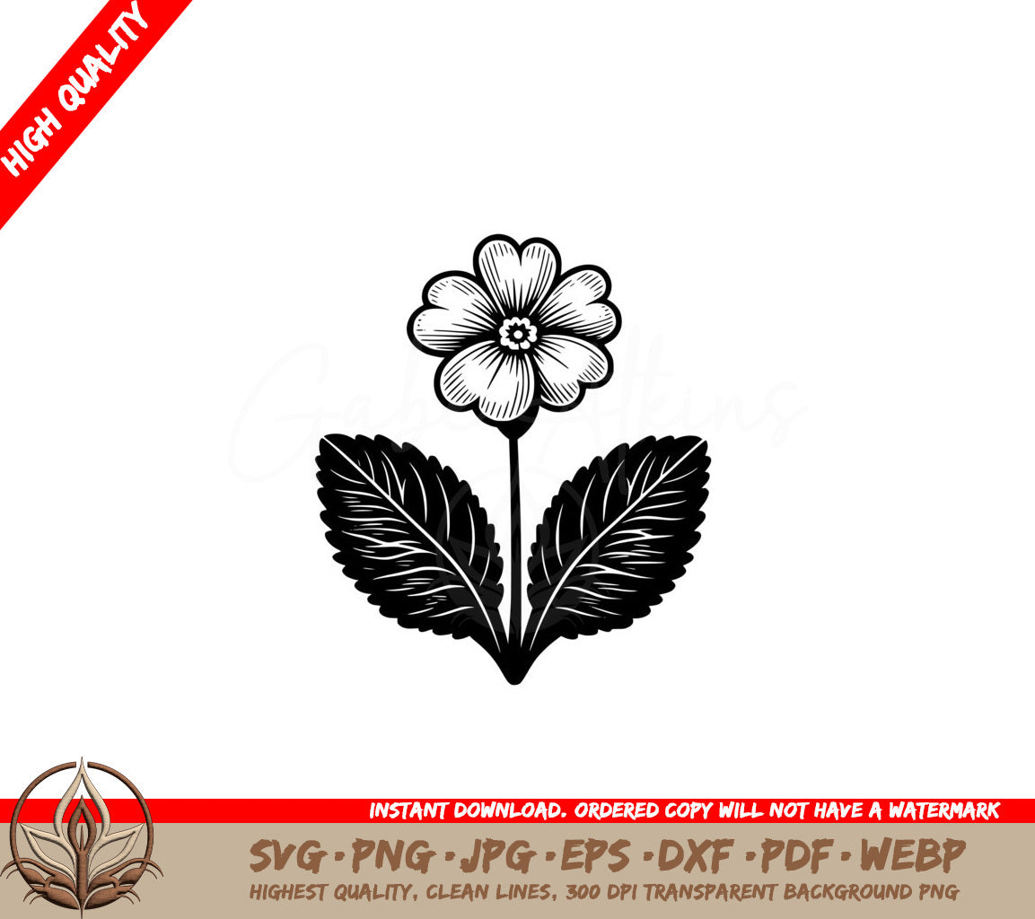 Lone Primrose SVG, PNG, JPG, AI, PDF, DXF, EPS, WebP