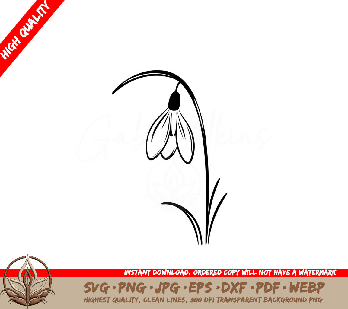 Lonely Snowdrop Digital Product (SVG)