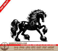  A Horse With A Long Mane SVG - Long-haired Horse Beauty SVG