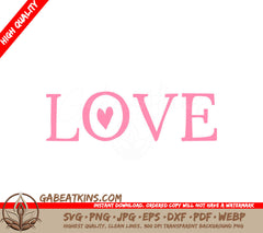 Pink Heart Love SVG - Free Love Design SVG