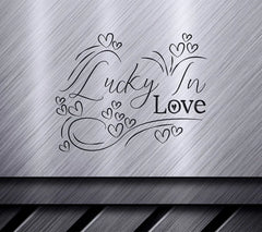 Lucky In Love Pink Hearts SVG - Valentines Day Design SVG