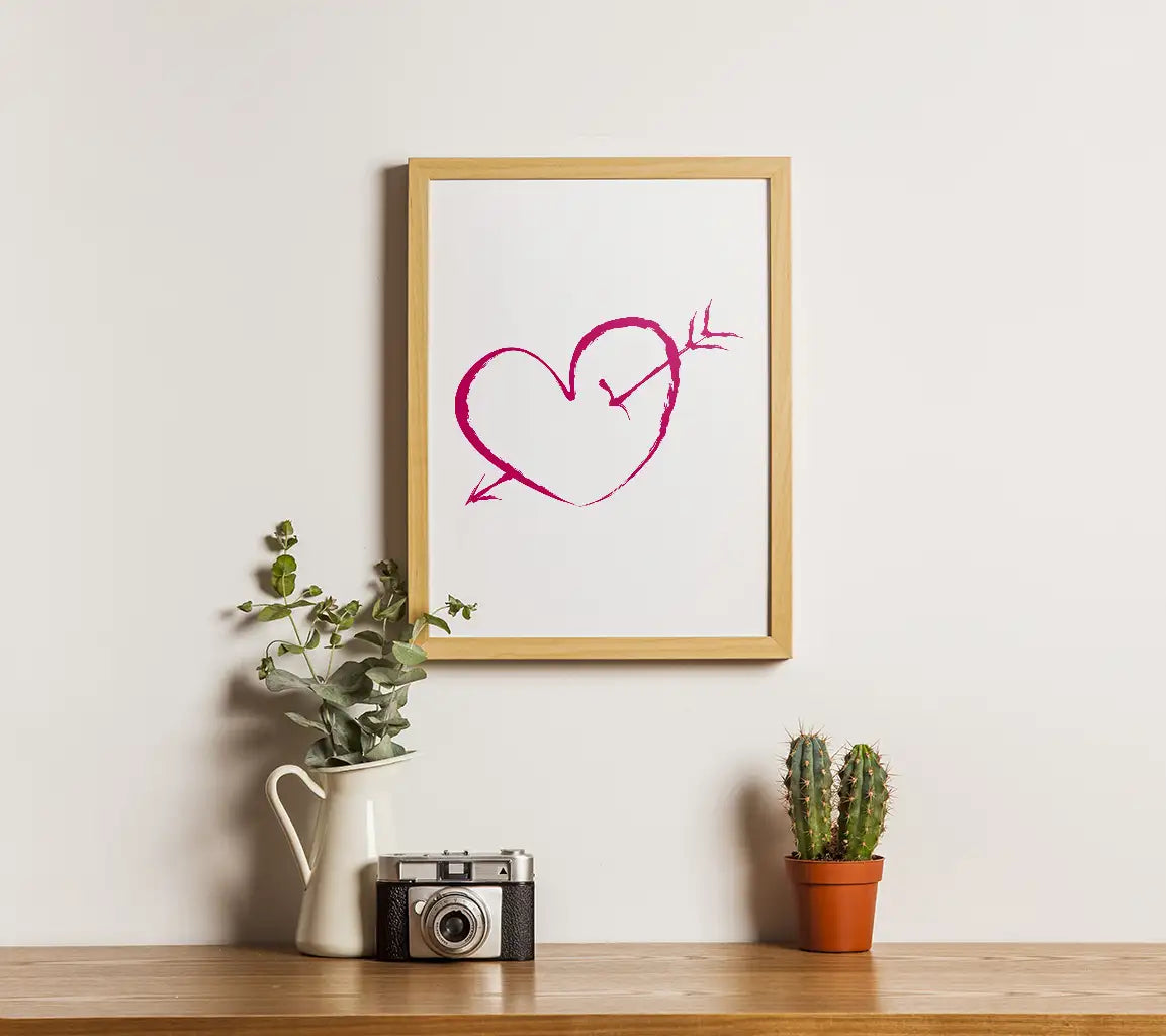 Pink Heart Arrow Through SVG - Love Freearrows Design SVG