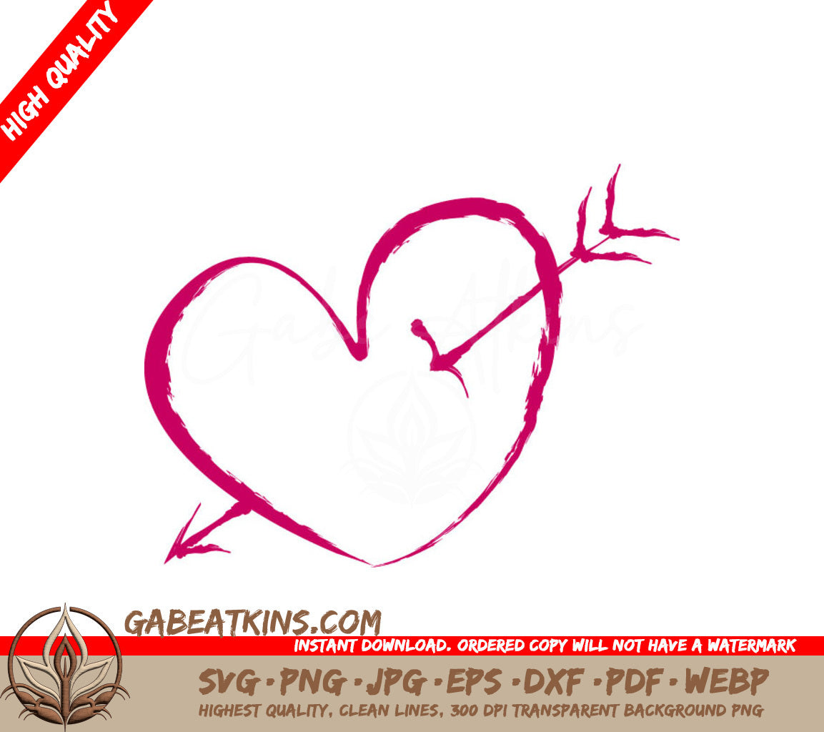 Pink Heart Arrow Through SVG - Love Freearrows Design SVG