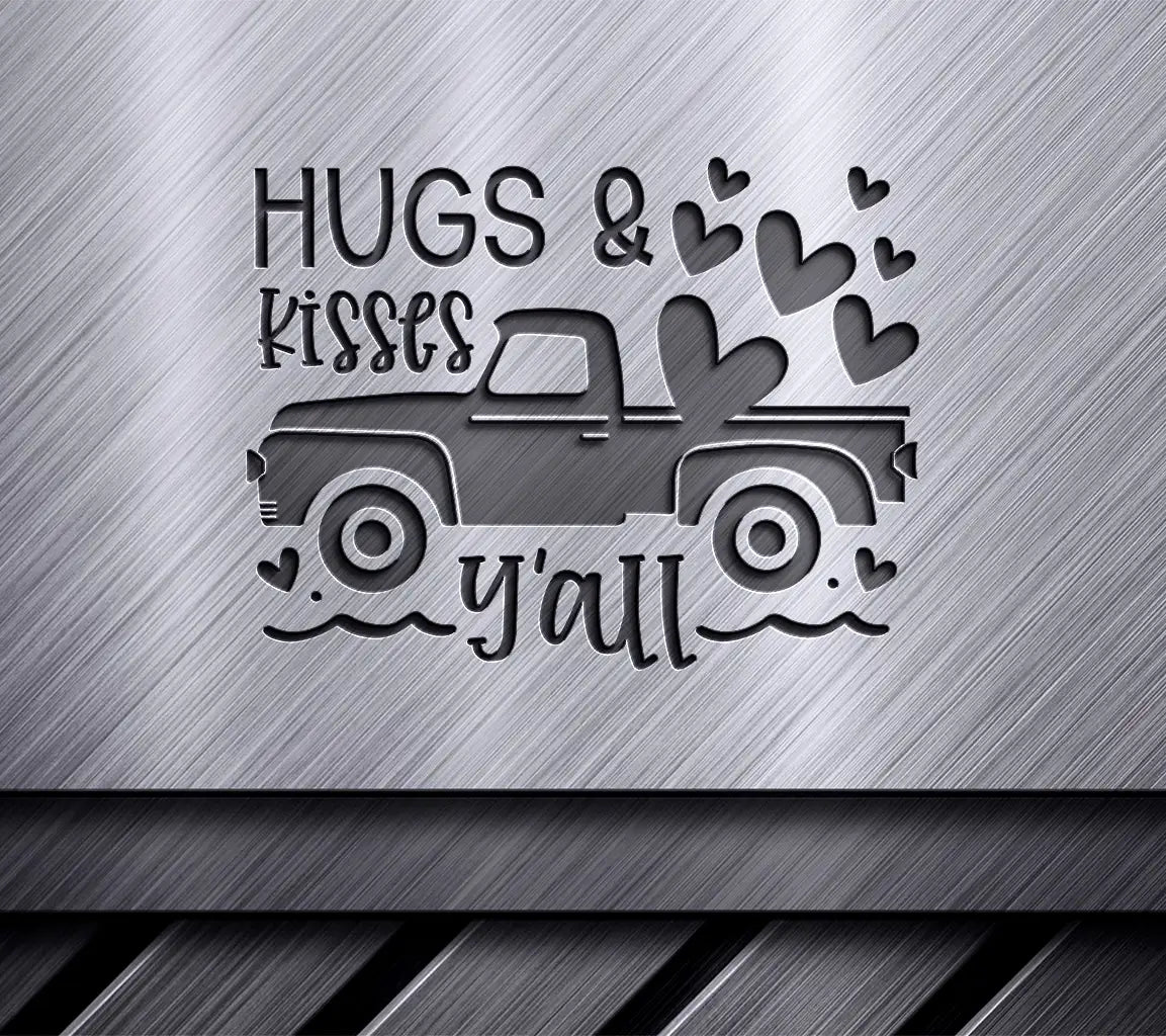 Red Truck Hugs & Kisses Yall Valentines SVG SVG