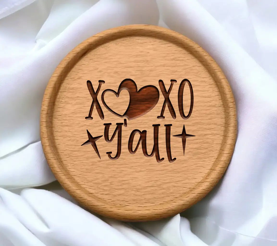 XOXO Yall SVG Cut File - Pink Heart - Valentines Day Design SVG