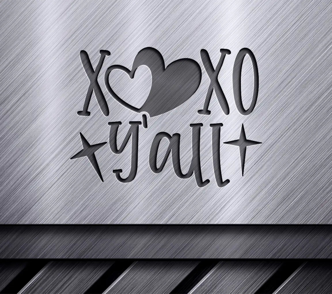 XOXO Yall SVG Cut File - Pink Heart - Valentines Day Design SVG