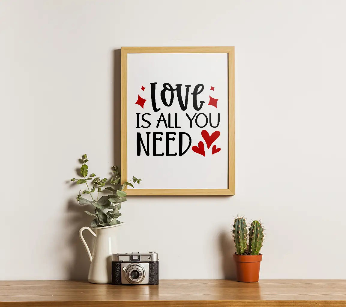 Love Is All You Need SVG Design - Valentines Day Cut File SVG