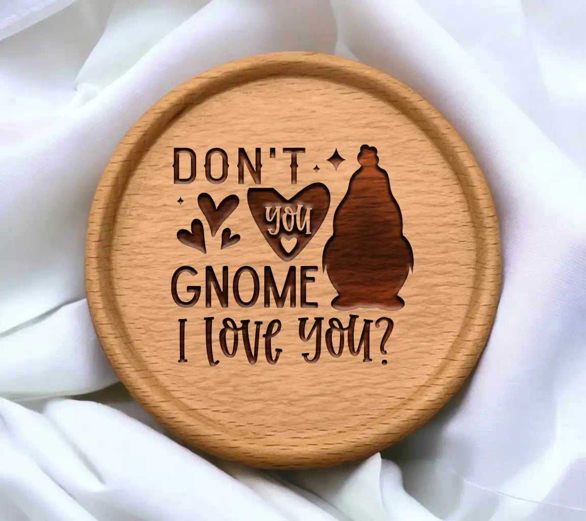 Dont Gnome I Love You Gnome Holding Heart SVG Valentines Day Cut File SVG