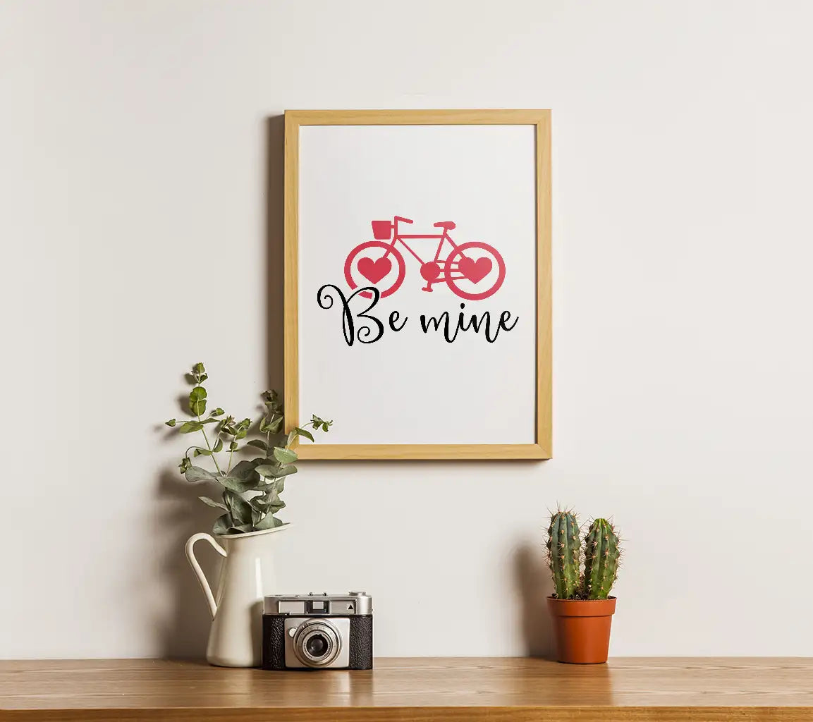 Valentines Day Be Mine Bicycle SVG Cut File SVG