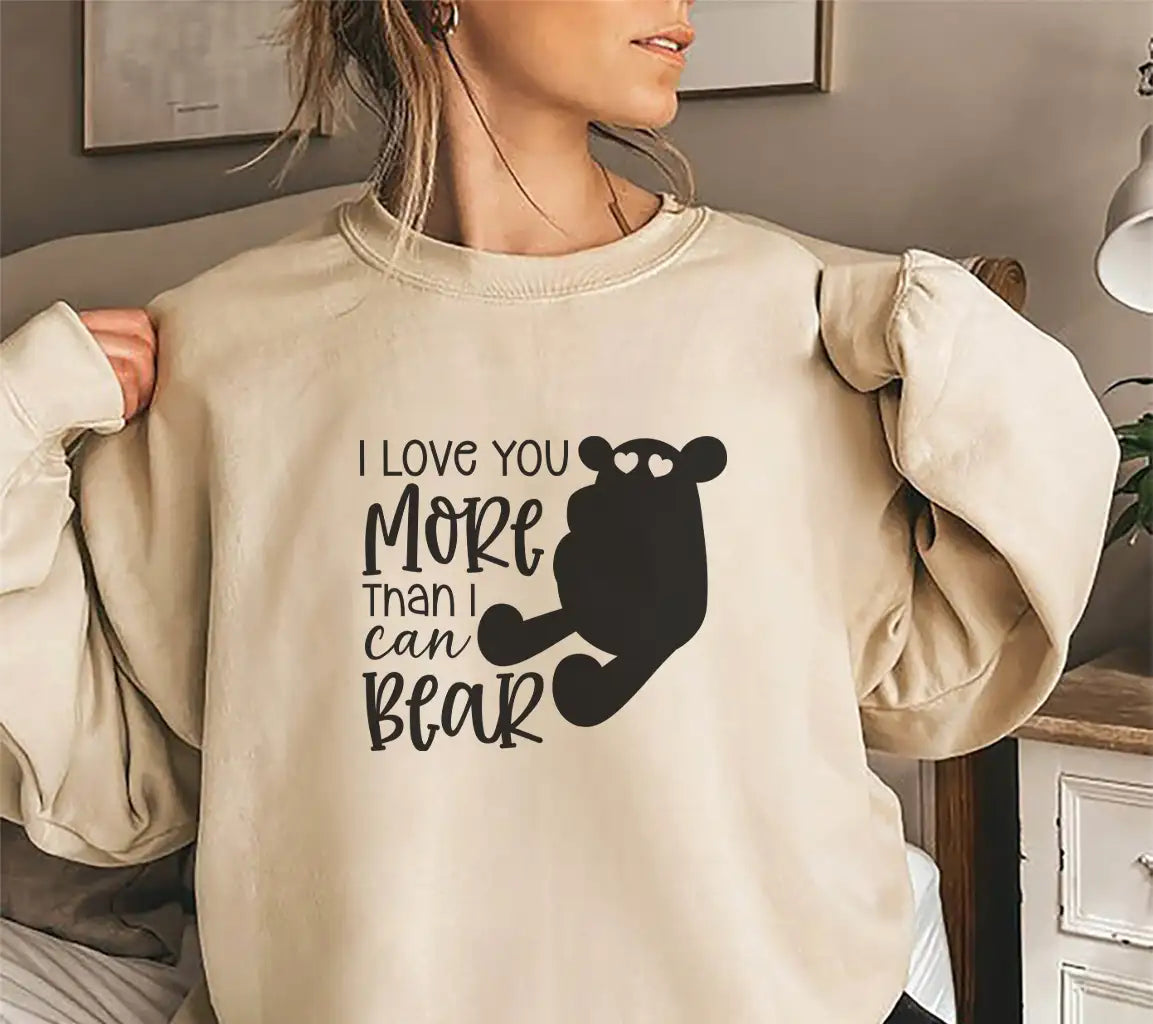 I Love You More Than I Can Bear - Teddy Bear Holding Heart SVG SVG