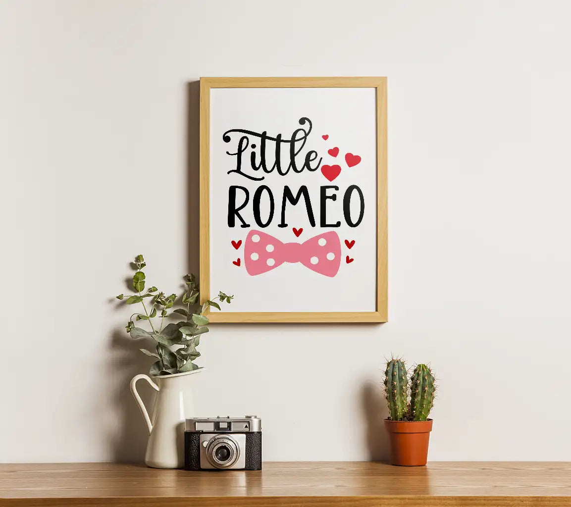 Little Romeo Valentines Day SVG with Hearts & Bow Tie SVG