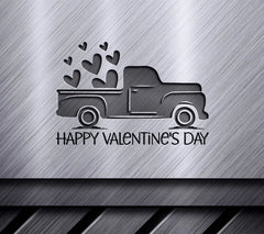 Red Truck Valentines Day SVG - Love Truck with Hearts SVG