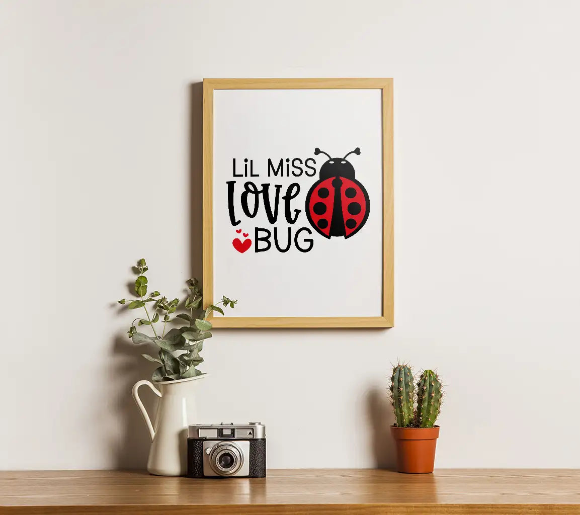 Lil Miss Love Bug Ladybug SVG - Valentines Day Cut File SVG