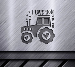 Pink Tractor I Love You Valentines SVG SVG