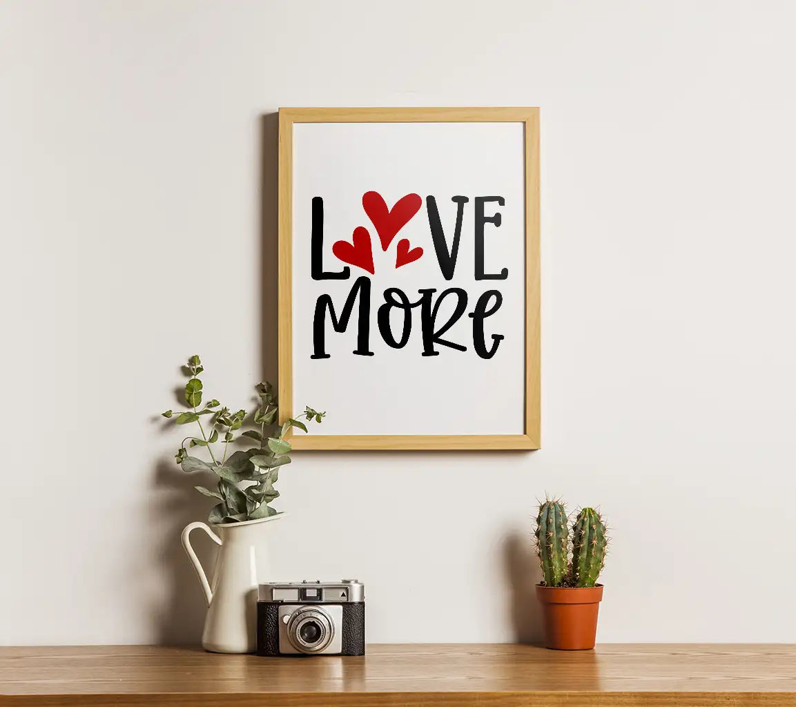 Love More SVG - Red Hearts Valentines Day Design SVG