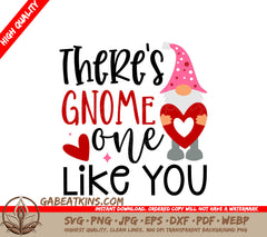 Gnome Love SVG Cut File - Valentines Day Design SVG