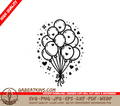 A Bunch Of Balloons With Hearts And Stars On Them SVG - Love Balloons SVG