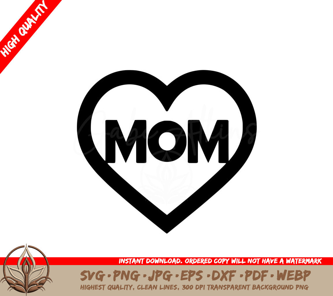 Love Heart Mom SVG - Digital product in multiple file formats