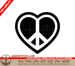 A Heart With A Peace Sign Inside Of It SVG - Love and Peace SVG